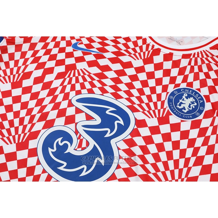 Fato de Treino Chelsea Manga Curta 2022-2023 Vermelho Y Branco - Calcas Curta